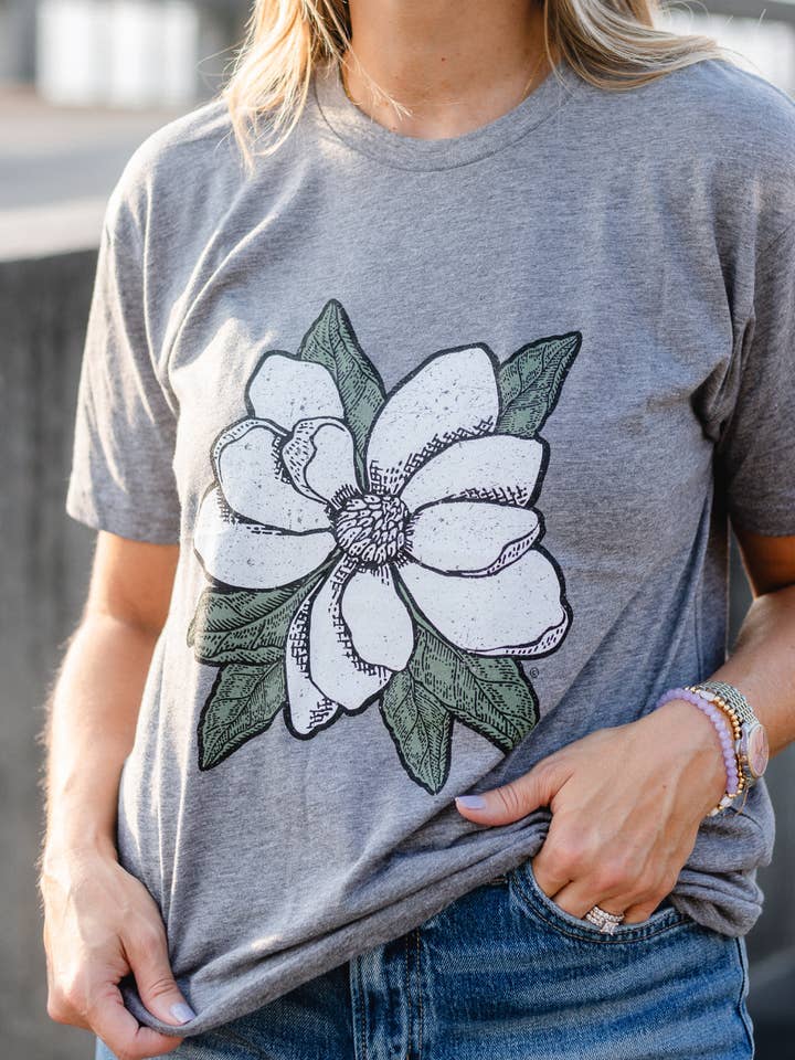 Cinza Heather Camiseta Magnolia para venda a revendedores na Faire4