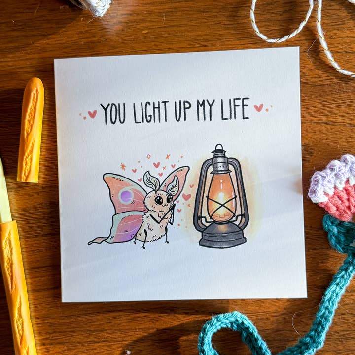 Moth Greeting Card | Love Card | Valentine's Card for wholesale by Comfhaus