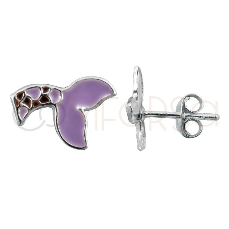 COM FORSA SL – Großhandel Ohrringe – Kinder – 925 Sterling Silber Ohrringe mit Meerjungfrauenschwanz, 9 x 7 mm1