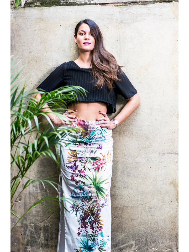 CaroLine London - Vendita all'ingrosso Gonna - Donna - Gonna lunga tropicale in stile giapponese