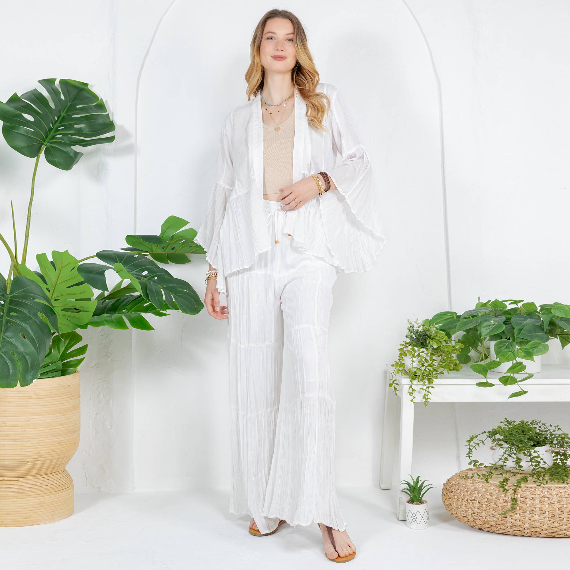 Young Threads - Wholesale Kimono - Women's - Elegant Kimono-Inspired Frill Shrug - New Style11