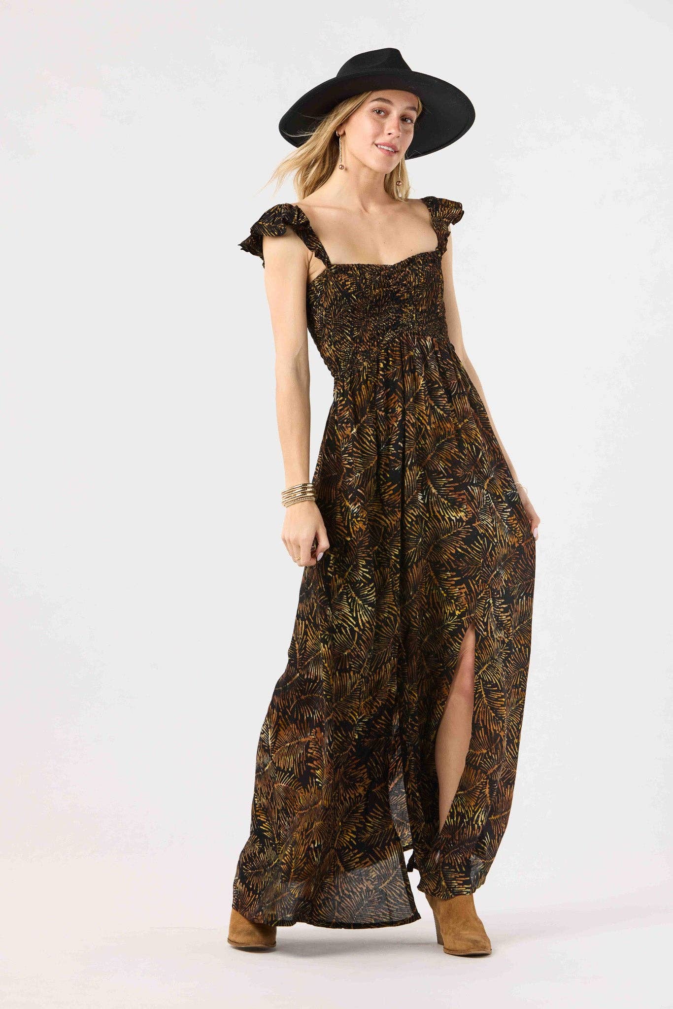 Batik Palms Black Hollie Maxi Dress for wholesale on Faire0
