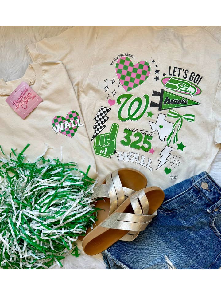 Branded Cotton - Wholesale Screen Printed T-Shirt - Women's - Custom Collage Spirit Tee