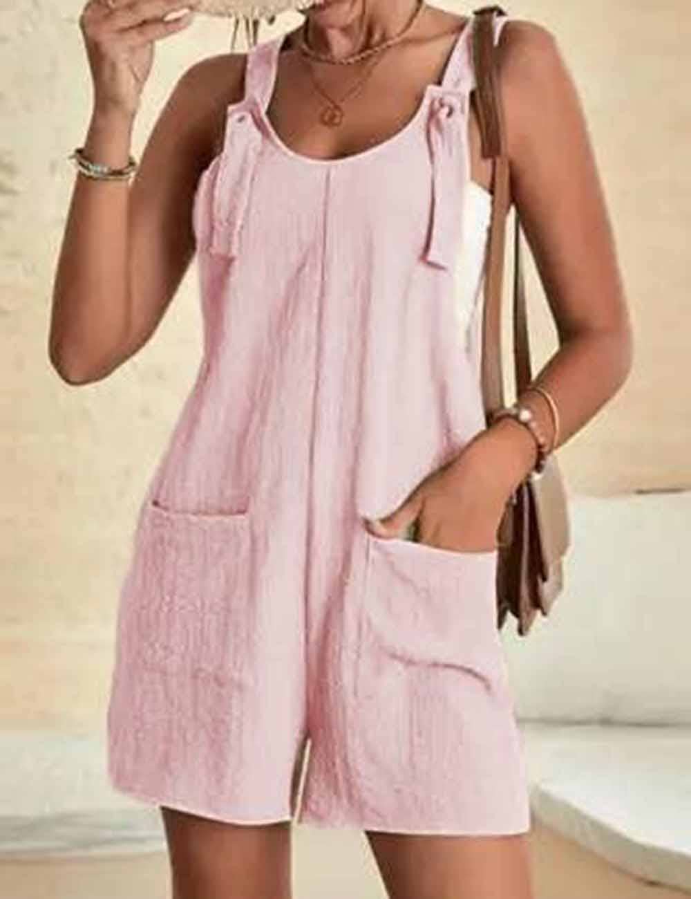 Sweetkama - Wholesale Romper - Women's - Summer Solid Color Romper Poocket Women Jumpsuit SKJ23279