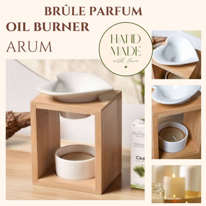 Zen'Arome - Wholesale Fragrance Warmer - Scented Wax Melts Burner – Ceramic and Bamboo Candle Holder