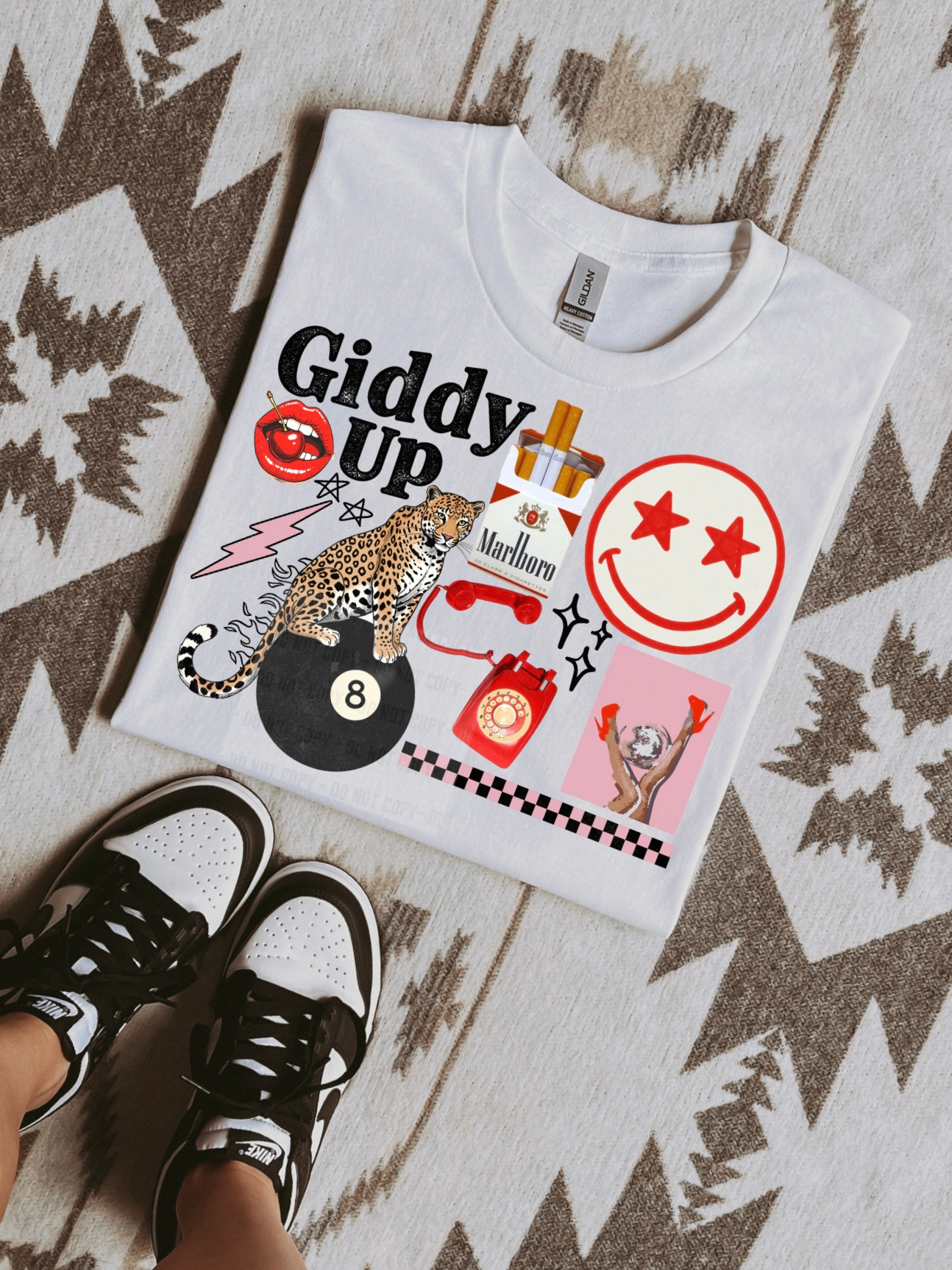Gunpowder and Glam Boutique - Wholesale Screen Printed T-Shirt - Women's - Giddy Up Collage Tee or Crewneck 1