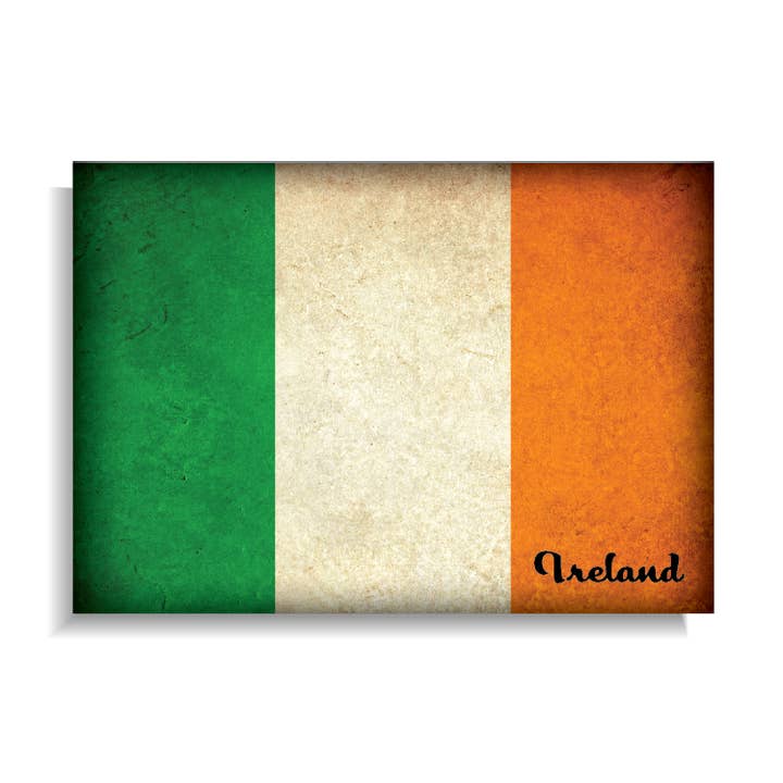 Magnet: Ireland Distressed Country Flag for wholesale by BetterMagnets.com by Design Studio 88 Inc