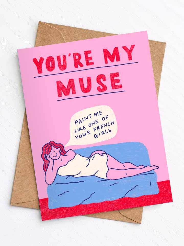 Du bist meine Muse Liebesgrußkarte A6 für den Großhandel von Rosie Illustrates