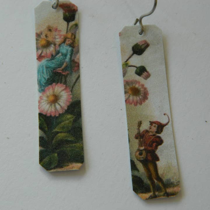 Art Earrings Fairy Serenade Mismatch earrings for wholesale by Sarah Wood Studio