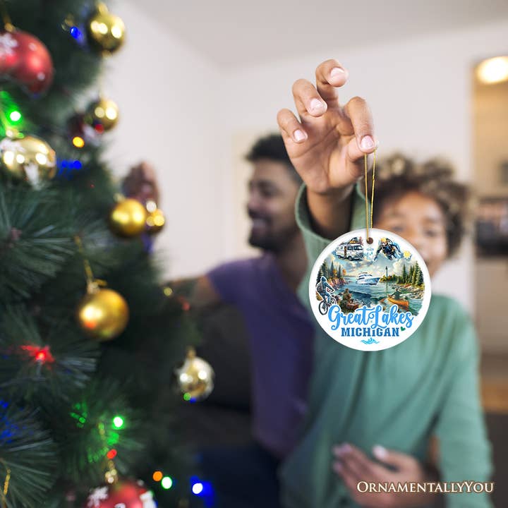OrnamentallyYou - Wholesale Ornament - Artistic Great Lakes Michigan State Travel Souvenir and Gift7
