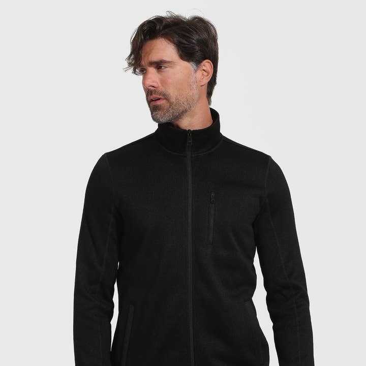 Sweater Fleece Jacket | Black for wholesale by True Classic