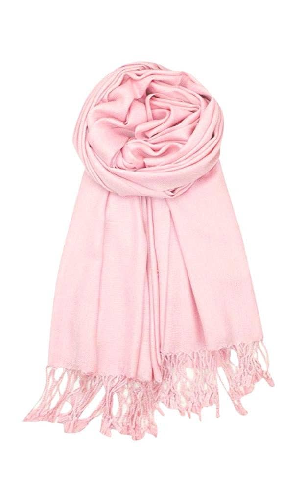 Jasper Trading LLC – wholesale Scarf – Women's – C32 - One Piece Lt Pink Color Fashion Pashmina Shawl Scarf2
