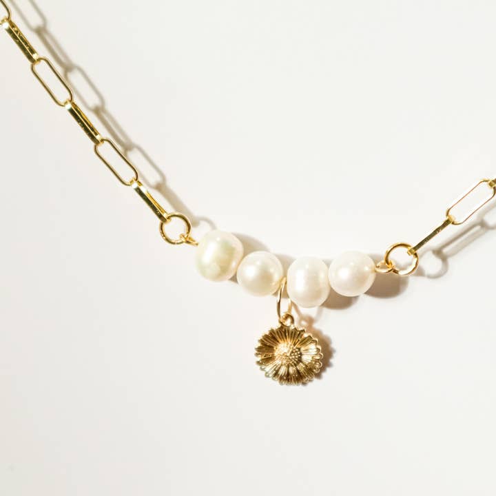 Collar de perlas de girasol para venta al por mayor de CraftlyKaleido