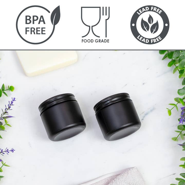 Kurated Korner - Wholesale Jar - Cornucopia 2oz Black Coated Glass Jars (12pk)2