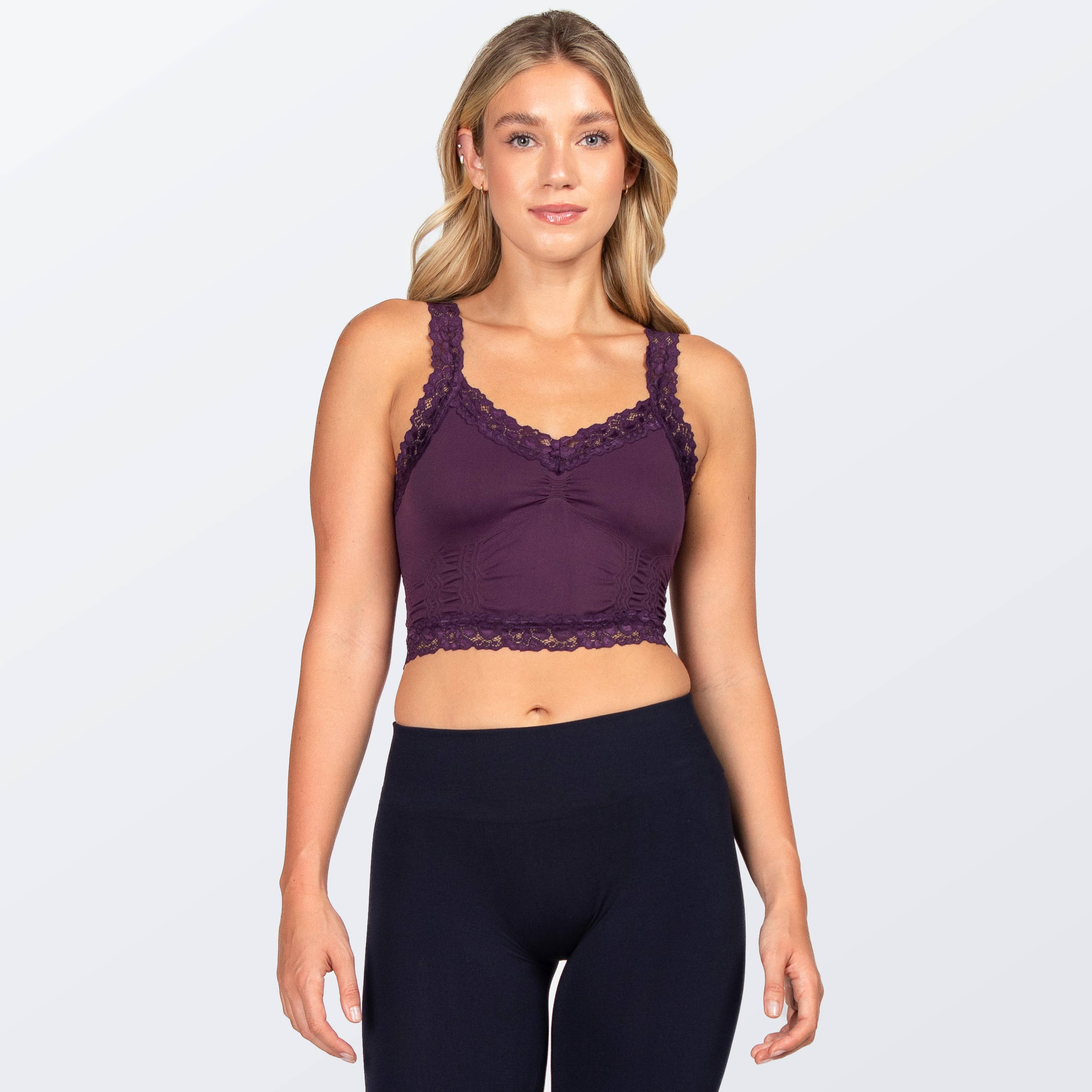 Friday Best - Wholesale Camisole - Women's - Seamless Bralette Camisole with Lace Straps17