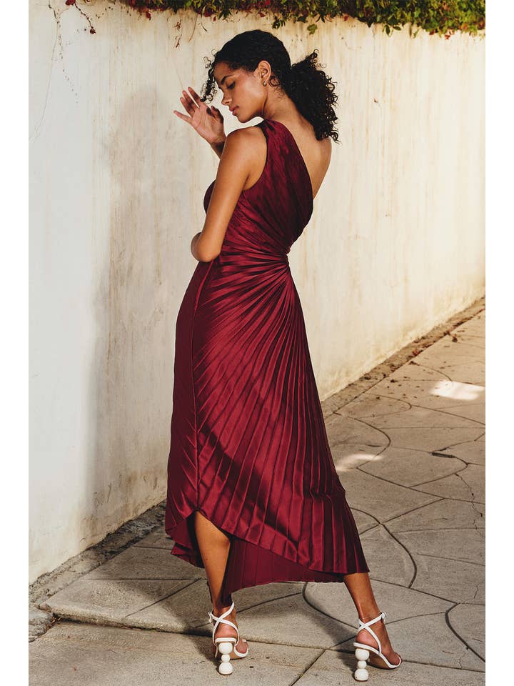Dress Forum - Wholesale Dress - Women's - Olympia Asymmetrical Pleated Maxi Dress (1)35