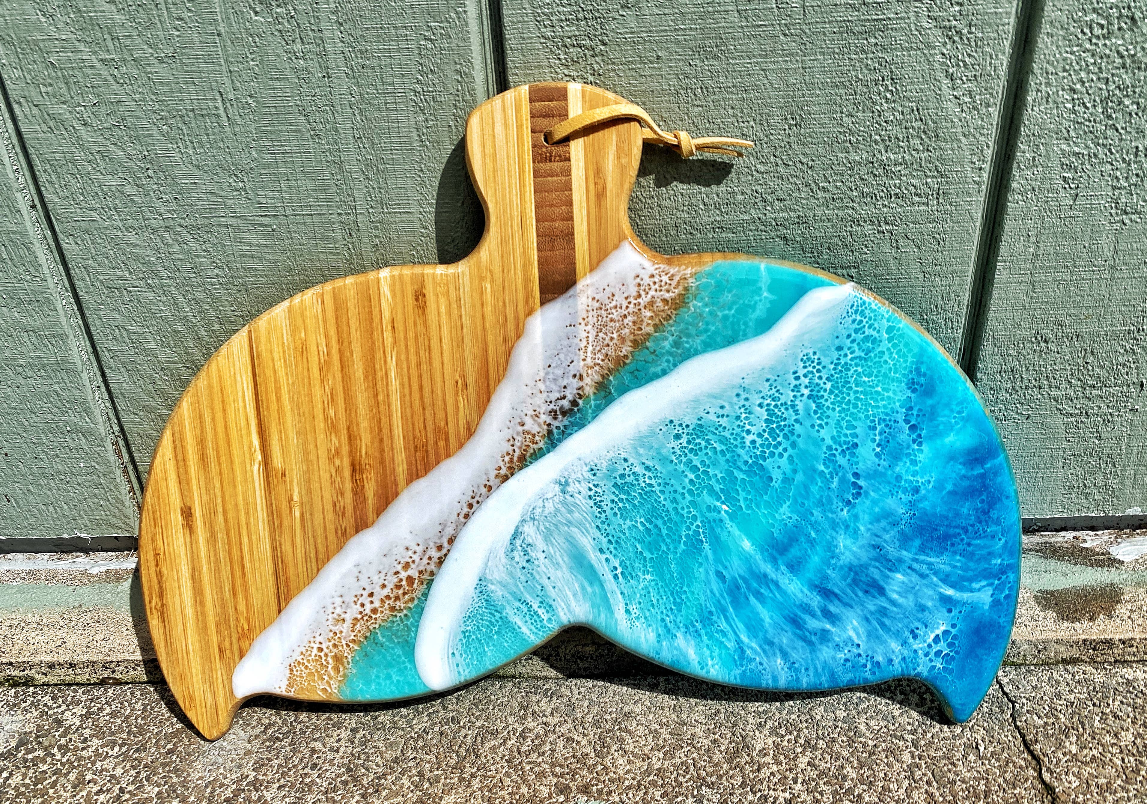TBM Creations LLC - Wholesale Cheese Board - NEW Whale Tail Ocean Resin Charcuterie Board – Maui Made6