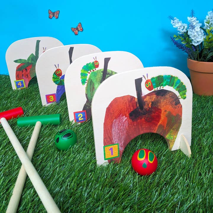 Robert Frederick Ltd – wholesale Wood toy – Child – The Very Hungry Caterpillar Children’s Wooden Croquet Set - Fun For All The Family
