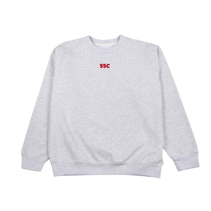 Jersey de cuello redondo SSC gris para venta al por mayor de Soho Ski Club