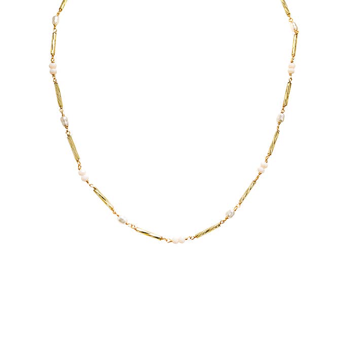 AMORINO SRL - Wholesale Beaded/Pearl Necklace - LINEAR NECKLACE WITH BEADS AND PEARLS - NK2112488G1