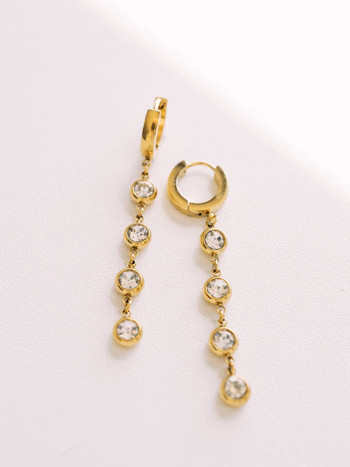 Kylee Crystal Drop Huggies for wholesale by BELJOY