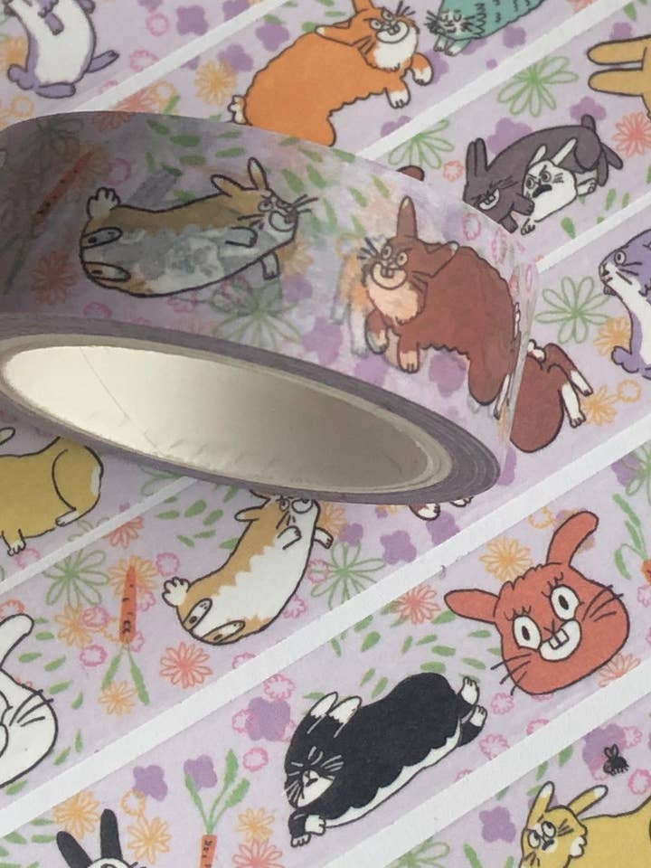 Rabbits & Carrots Purple Washi Tape Stationery for wholesale by 2B Or Not 2B