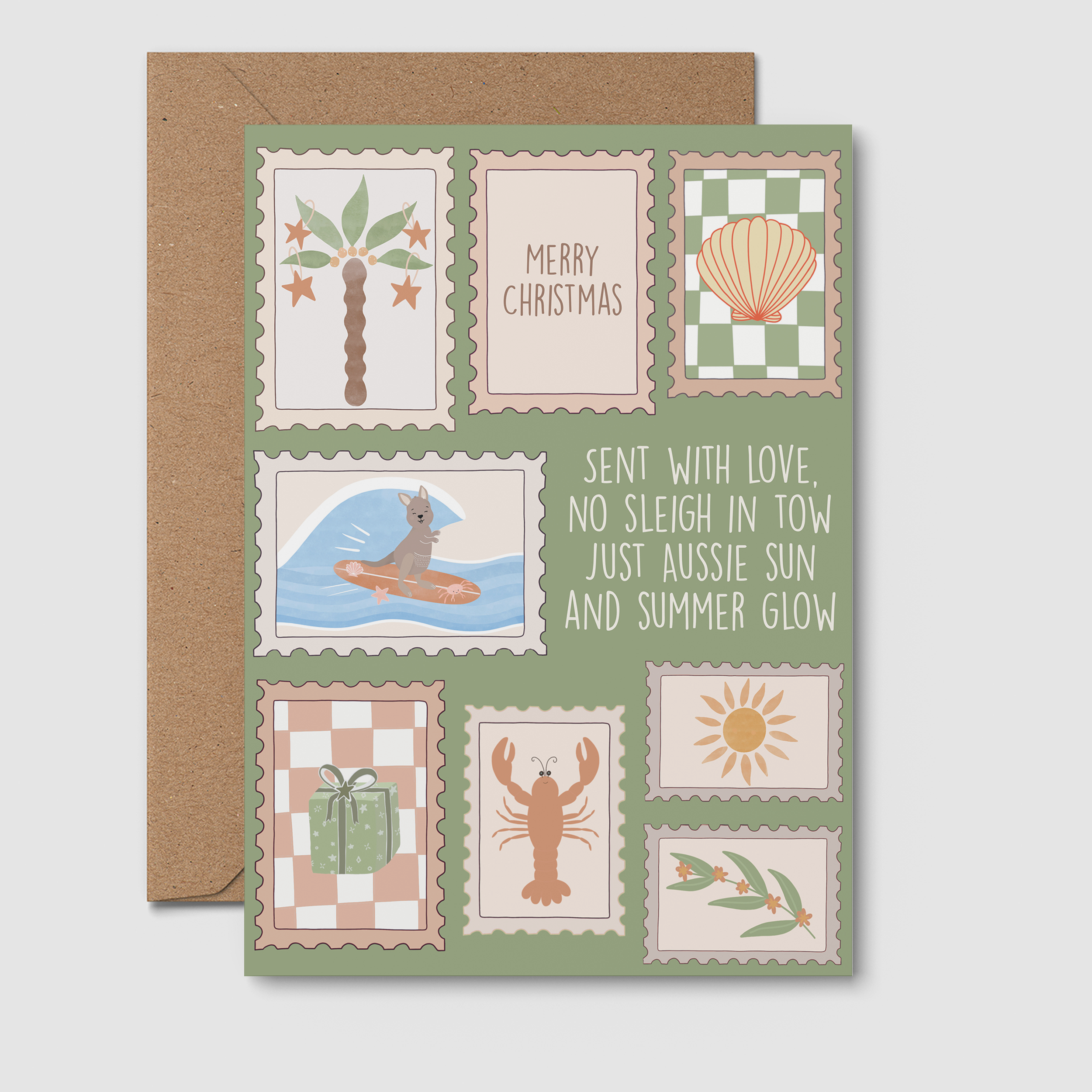 From Rosalie - Wholesale Christmas Card - Postal Stamps Christmas Greeting Card 0