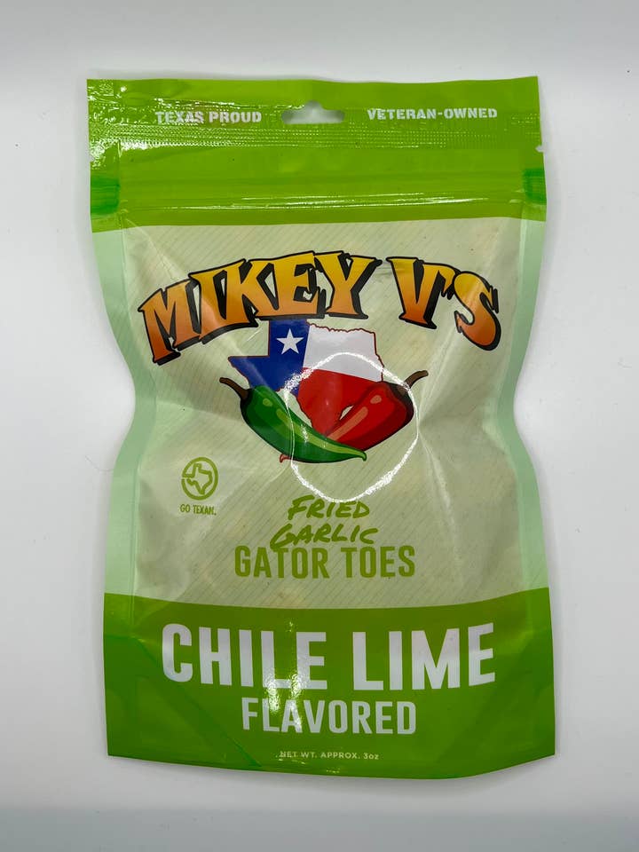 Gator Toes (gefrituurde knoflook) - Chili Limoensmaak voor wholesale door Mikey V's Foods