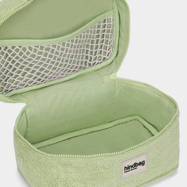 Hindbag - Wholesale Makeup/Cosmetic Bag - Vanity Gaspard Almond Green Sponge2