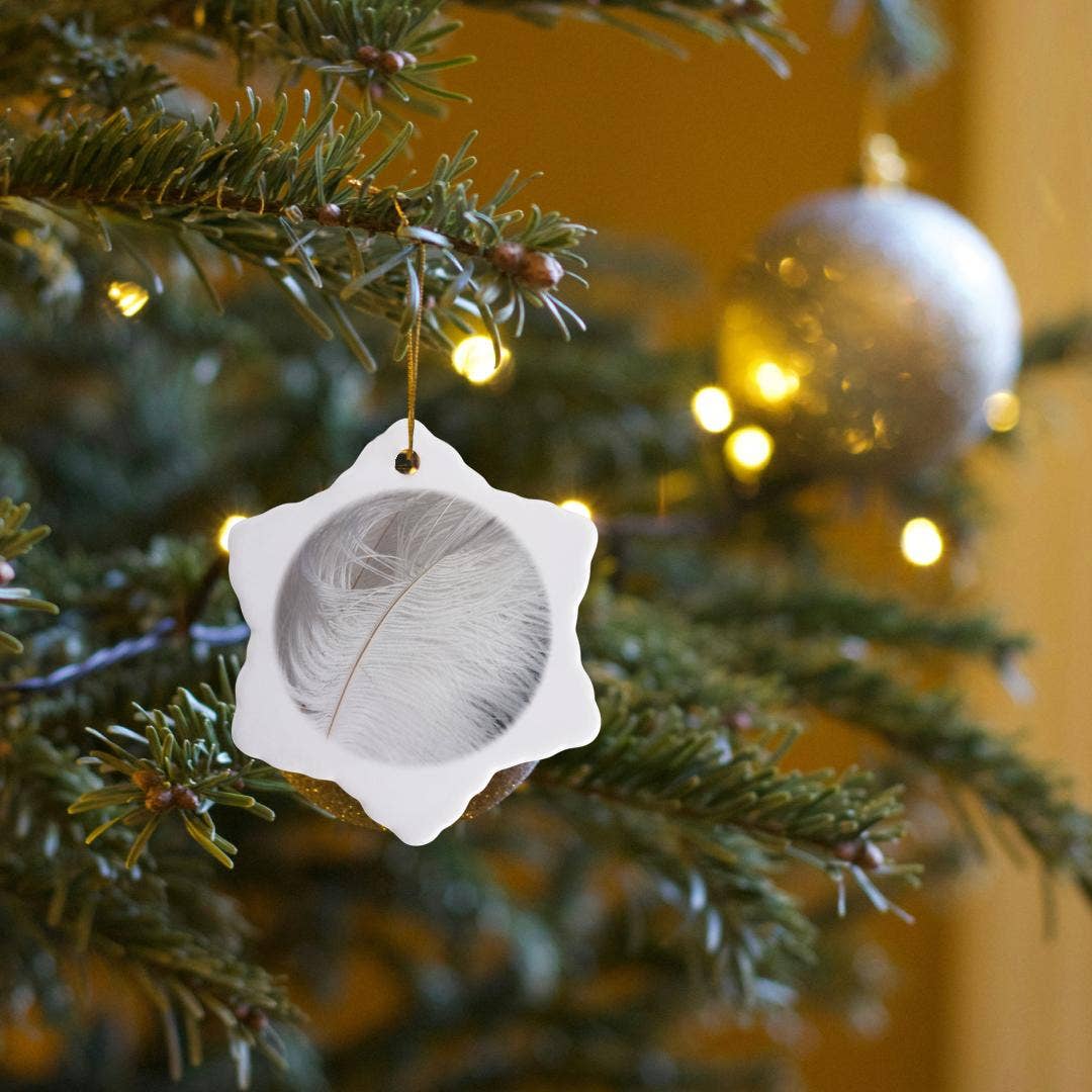 3dRose - Wholesale Ornament - 3dRose, Ostrich feathers of beige and white colors, Ornament6