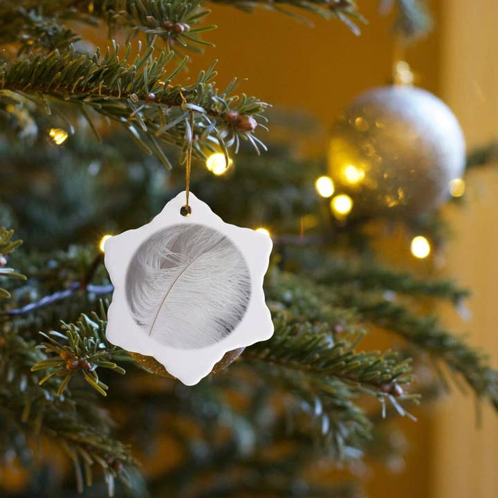 3dRose - Wholesale Ornament - 3dRose, Ostrich feathers of beige and white colors, Ornament6