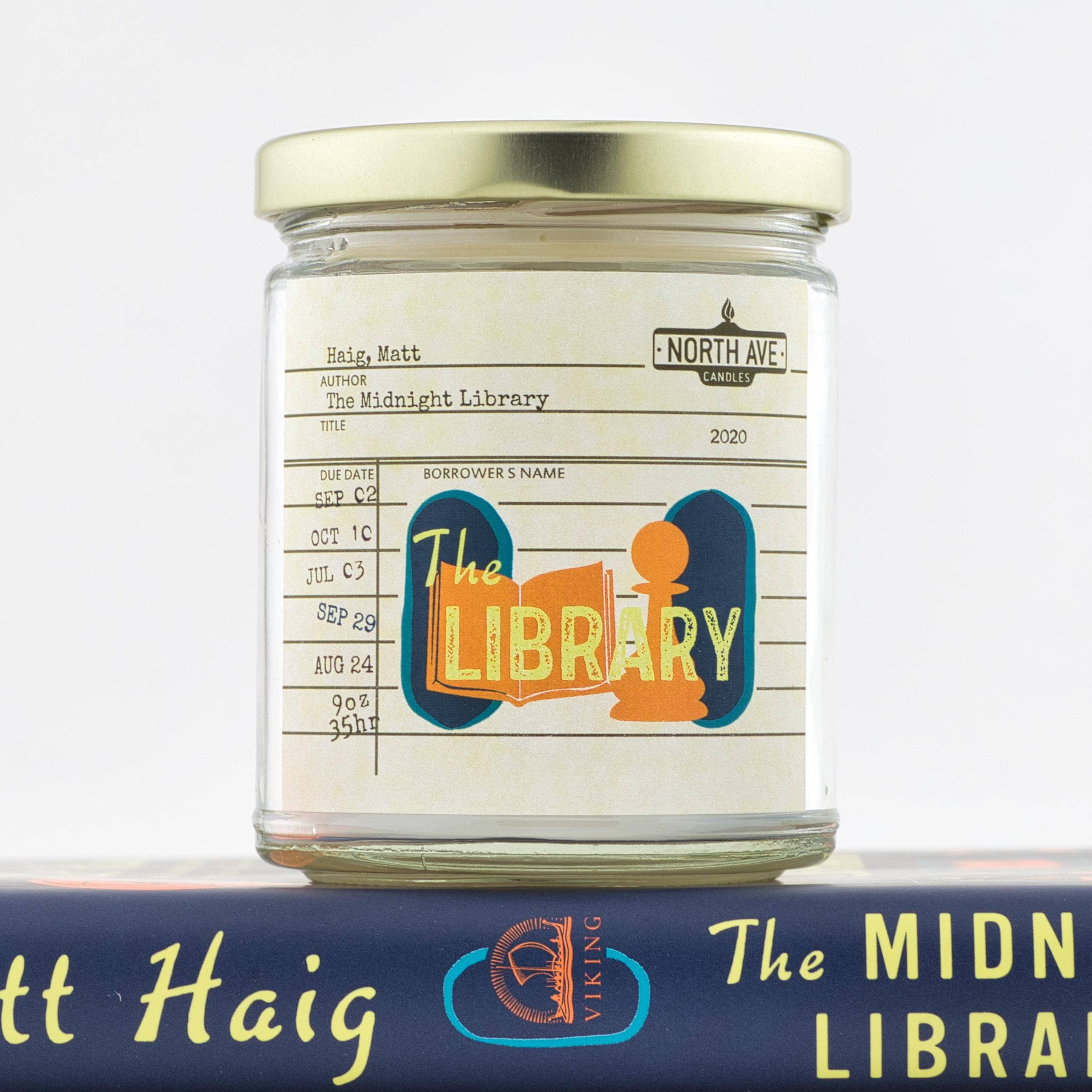 North Ave Candles - Wholesale Jar/Filled Candle - Book Candle / The Midnight Library / Bookstore Gift /2