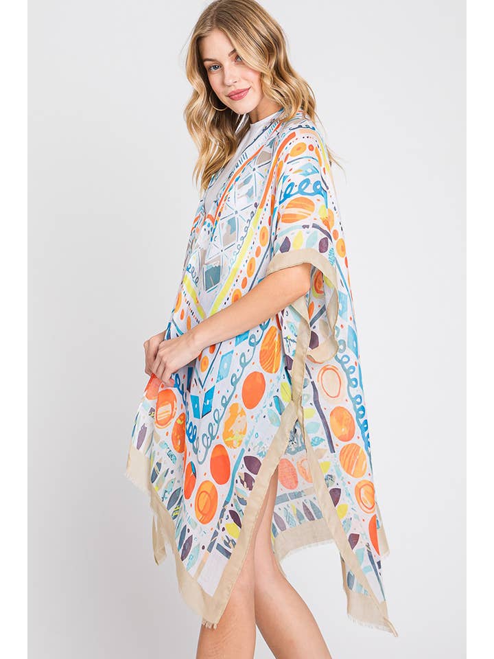 Hana - Vendita all'ingrosso Kimono - Donna - Kimono estivo con stampa geometrica boho ad acquerello2
