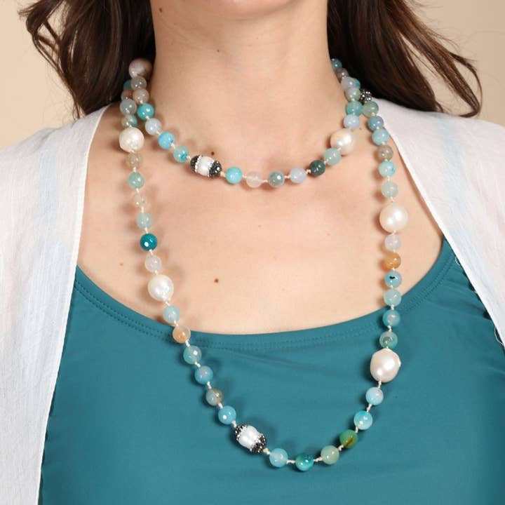 SAACHI - Wholesale Beaded/Pearl Necklace - Tahitian Long Beaded Pearl Necklace0