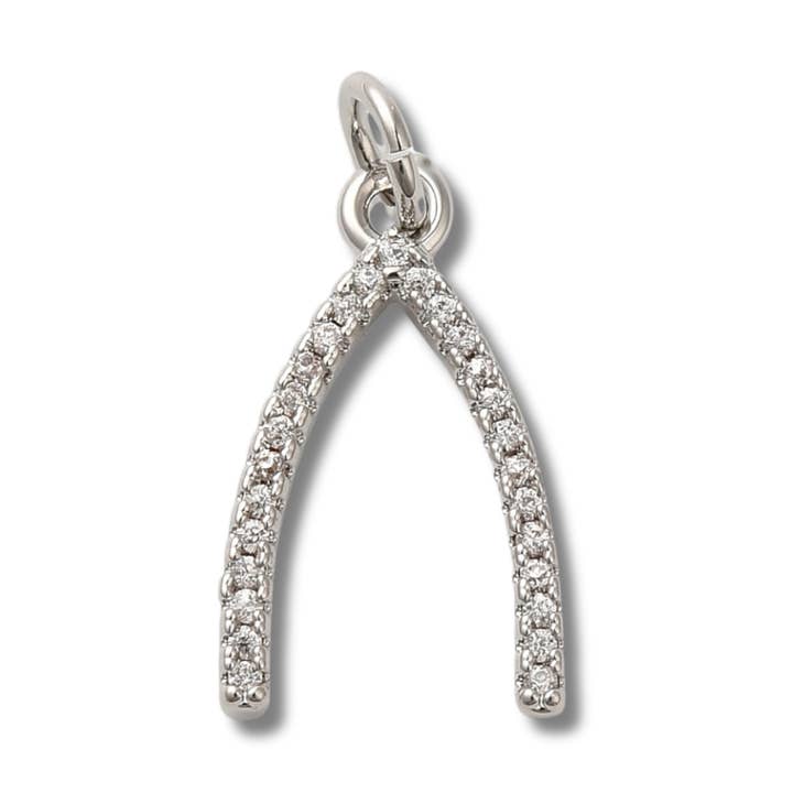 Wishbone Silver Charm for wholesale by Love, Paige Designs