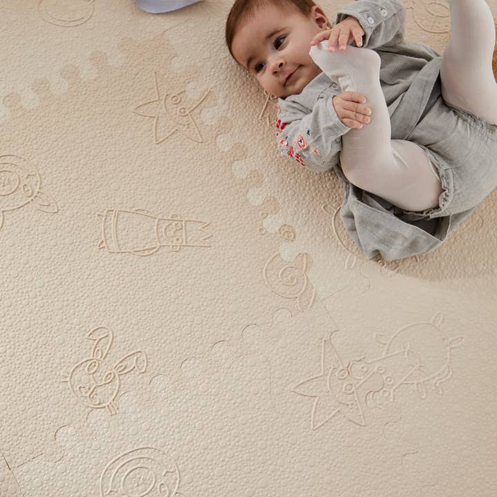 LUBABYMATS – wholesale Lekmatta - Barn och baby – Beige vadderad lekmatta för spädbarn