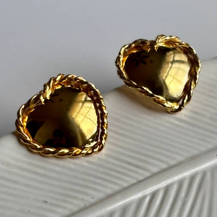 Gold Heart Shape Earrings | Elegant & Stylish Jewelry for Every Occasion for wholesale on Faire3