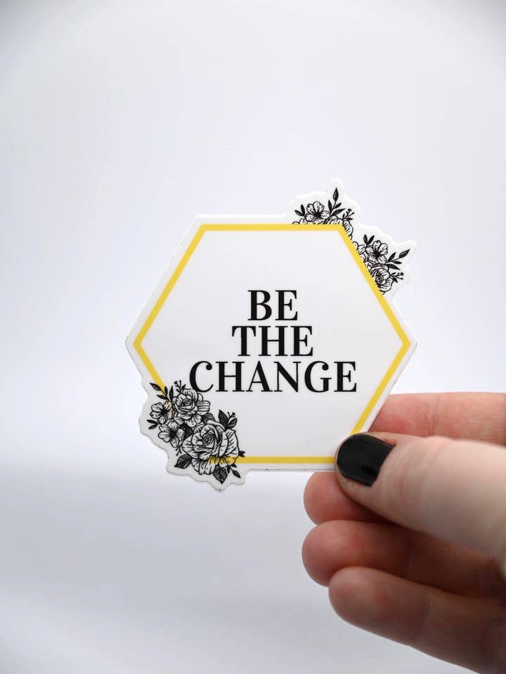 Autocollant floral Be The Change pour la vente par Alyse Yvonne Designs