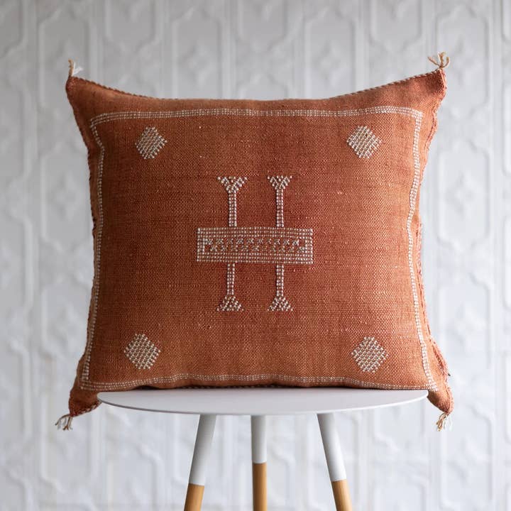 High crafty - Wholesale Throw Pillow Cover - Moroccan Cactus Silk Cushion Cover – Handmade Sabra Pillow 0