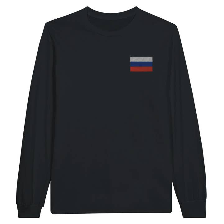 Pixelforma - Wholesale T-Shirt - Unisex - Russian flag embroidery long sleeve T-shirt