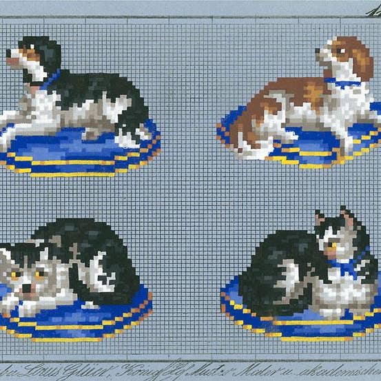 Kunsttryk AT-246 Tysk Broderisampler for engroshandel hos Found Image Press