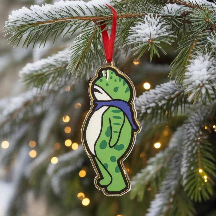 TMLECOM LTD – wholesale Ornament – Portland Frog Protester Acrylic Ornament, Anti ICE Ornament1