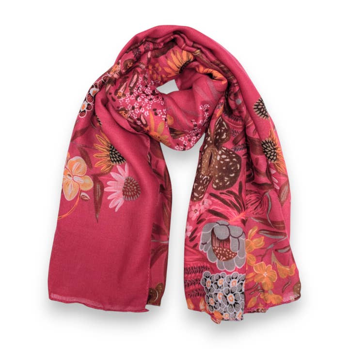 Lili Scarves - Wholesale Scarf - Women's - Garden Print Cotton Blend Square Scarf17