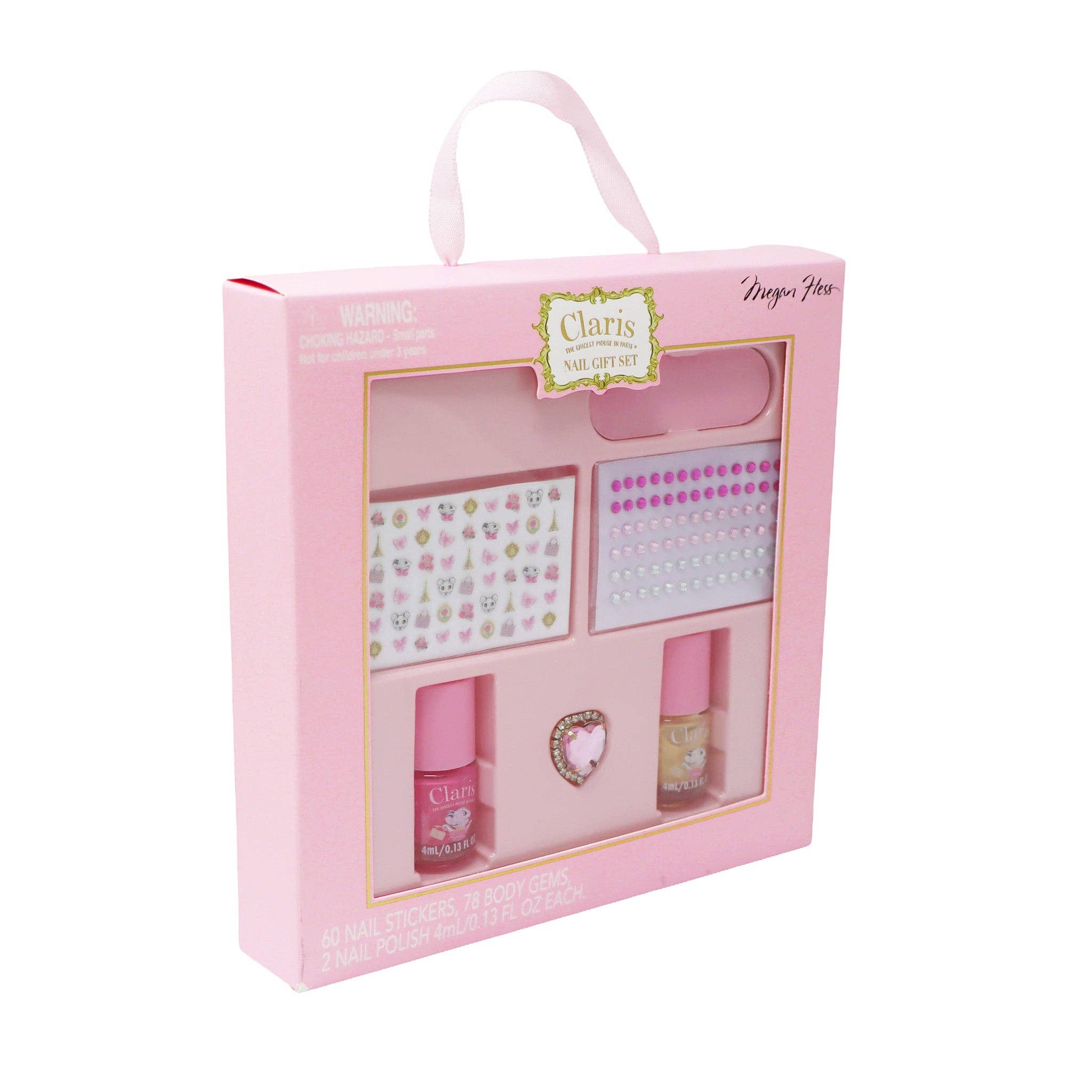 Pink Poppy USA - Vente Vernis à ongles – enfant - Claris la souris la plus chic de Paris Coffret Cadeau Ongles | Lot de 19