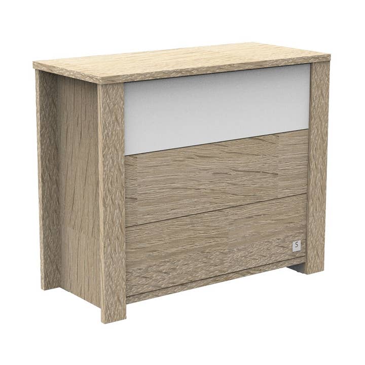 Cômoda Antonin de madeira branca com 3 gavetas por atacado de Sauthon