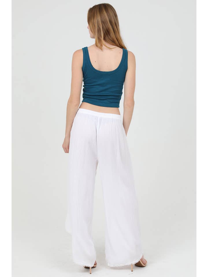 ANGIE - Wholesale Pants - Women's - 25P68-ASIS WRAP PANTS WITH CROCHET TRIM AND ELASTIC WAIST16