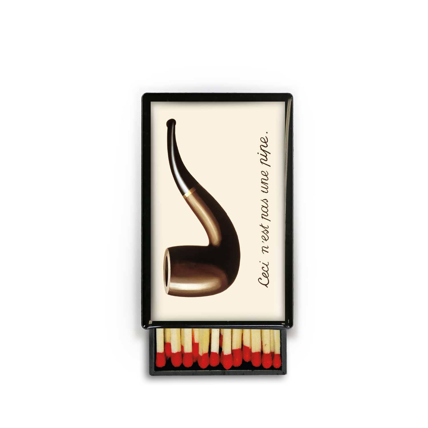 Lucy Lu Designs - Wholesale Matches - Magrite The Pipe Surrealism Art Museum Slide Box0