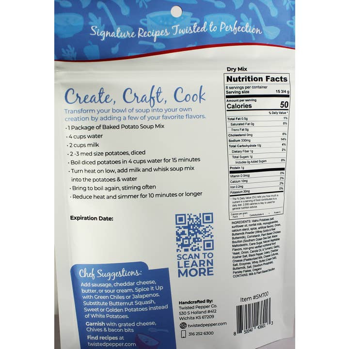 Twisted Pepper Co - Vente Soupes - Mélange pour soupe de pommes de terre4