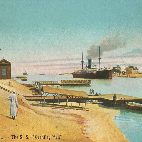 Art Print EG-177 Steamship in the Suez Canal for wholesale by Found Image Press