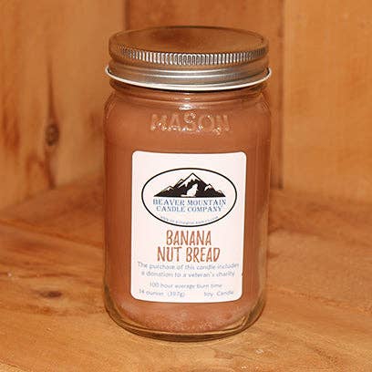 Banana Nut Bread Soy Candle for wholesale by Beaver Mountain Candle Company